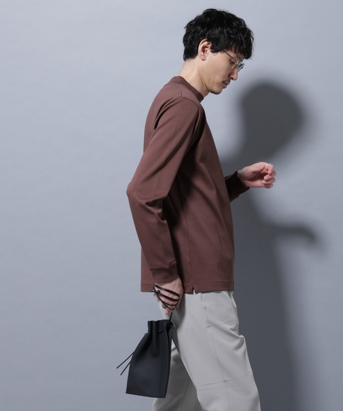 NANO universe（ナノユニバース）の「アンチスメルモックネックTシャツ 長袖（Tシャツ/カットソー・メンズ・ホワイト/チャコール/ブラック/レンガ・S/XL/L/M）」の20枚目の写真