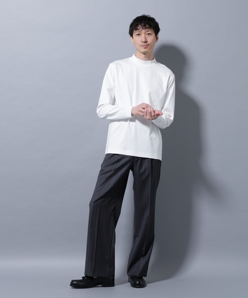 NANO universe（ナノユニバース）の「アンチスメルモックネックTシャツ 長袖（Tシャツ/カットソー・メンズ・ホワイト/チャコール/ブラック/レンガ・S/XL/L/M）」の8枚目の写真