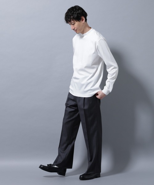 NANO universe（ナノユニバース）の「アンチスメルモックネックTシャツ 長袖（Tシャツ/カットソー・メンズ・ホワイト/チャコール/ブラック/レンガ・S/XL/L/M）」の10枚目の写真