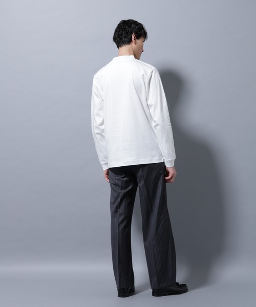 NANO universe（ナノユニバース）の「アンチスメルモックネックTシャツ 長袖（Tシャツ/カットソー・メンズ・ホワイト/チャコール/ブラック/レンガ・S/XL/L/M）」の11枚目の写真