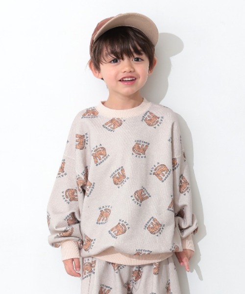 Ocean&Ground(オーシャン&グラウンド)の「ソウガラプリントスウェット(スウェット・キッズ・グレイッシュベージュ/アイボリー/ピンク/ダークブルー・120/110/100/90/140/130)」の1枚目の写真