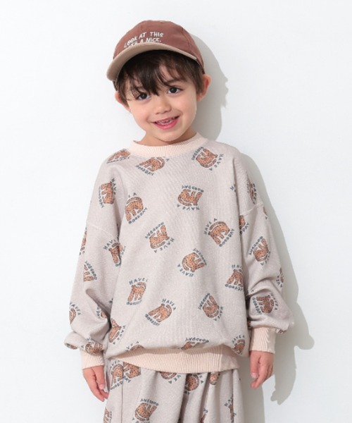 Ocean&Ground(オーシャン&グラウンド)の「ソウガラプリントスウェット(スウェット・キッズ・グレイッシュベージュ/アイボリー/ピンク/ダークブルー・120/110/100/90/140/130)」の14枚目の写真