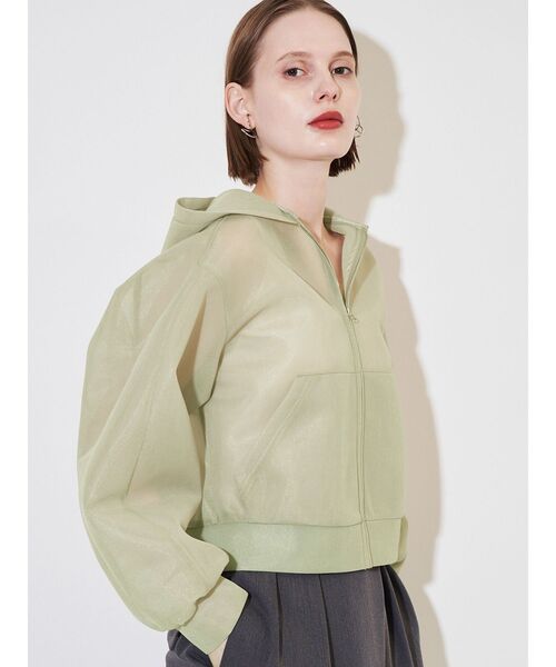 ELENDEEK（エレンディーク）の「メッシュボンディングフーディー（ブルゾン・レディース・カーキ/ブラック・FREE）」の3枚目の写真