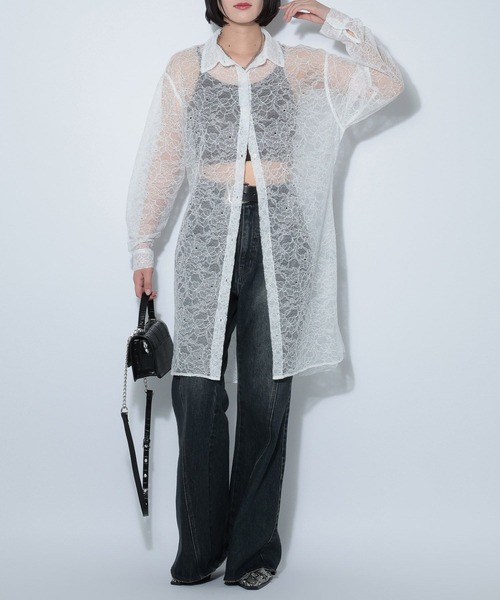 PAGEBOY（ページボーイ）の「ソウレースシャツワンピース（シャツワンピース・レディース・オフホワイト/ブラック・FREE）」の7枚目の写真