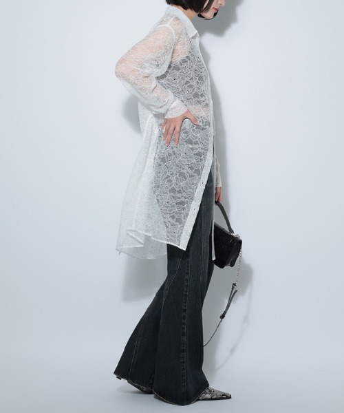 PAGEBOY（ページボーイ）の「ソウレースシャツワンピース（シャツワンピース・レディース・オフホワイト/ブラック・FREE）」の9枚目の写真