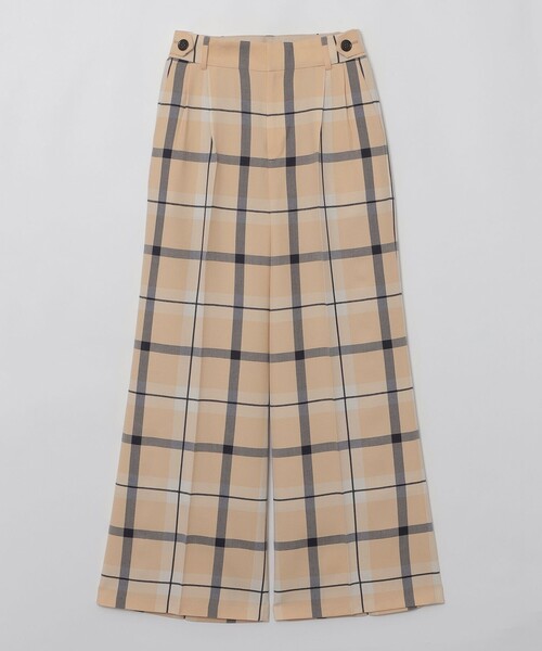 BLUE LABEL CRESTBRIDGE（ブルーレーベルクレストブリッジ）の「【店舗限定】クレストブリッジチェックサキソニードビーオーバーペンワイドパンツ（その他パンツ・レディース・ベージュ系その他7/グレー系その他・36/38）」の3枚目の写真