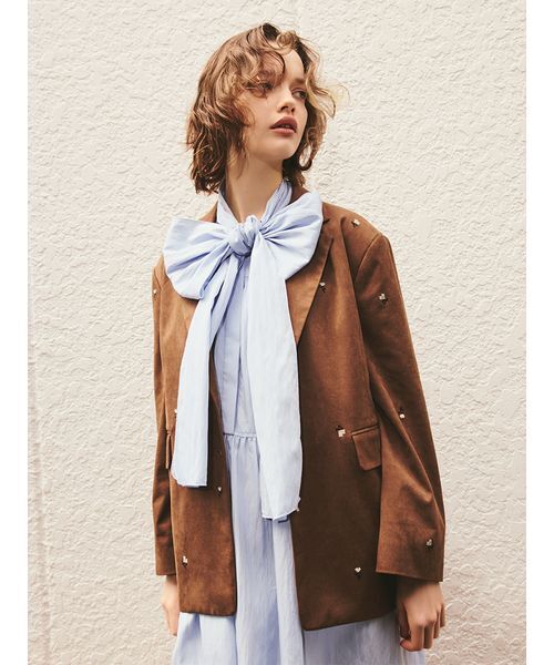 ローズ刺繍テーラードジャケット