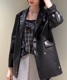 テーラードジャケット（ブラック/黒色系・花柄・ボタニカル柄