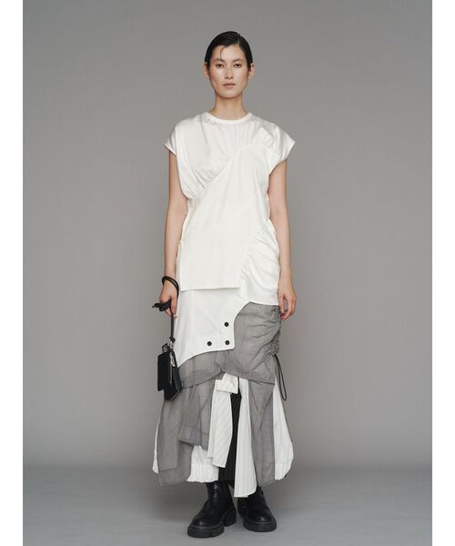tシャツ ASYMME CURVE LINE TOP / アシメカーブライントップ レディース ASYMME CURVE LINE TOP / アシメカーブライントップ（Tシャツ