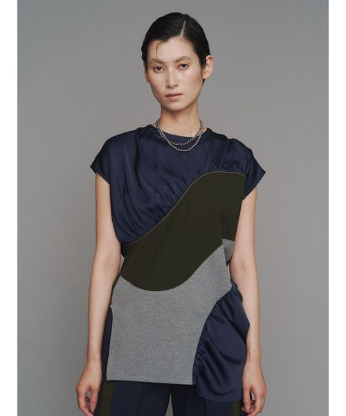 tシャツ ASYMME CURVE LINE TOP / アシメカーブライントップ レディース ASYMME CURVE LINE TOP / アシメカーブライントップ（Tシャツ