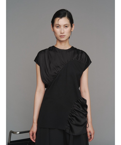tシャツ ASYMME CURVE LINE TOP / アシメカーブライントップ レディース ASYMME CURVE LINE TOP / アシメカーブライントップ（Tシャツ