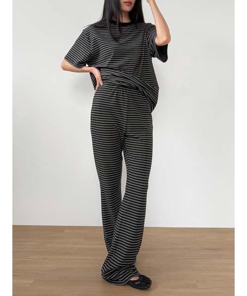 Didot.showroom(ディドット ショールーム)の「【DIDOT.】フリースボーダーフレアパンツ(その他パンツ・レディース・パープル/チャコール/ブラック/アイボリー・FREE)」の12枚目の写真