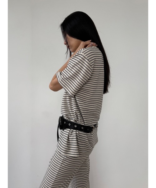 Didot.showroom(ディドット ショールーム)の「【DIDOT.】フリースボーダーフレアパンツ(その他パンツ・レディース・パープル/チャコール/ブラック/アイボリー・FREE)」の8枚目の写真