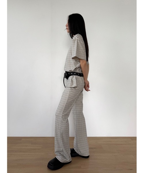 Didot.showroom(ディドット ショールーム)の「【DIDOT.】フリースボーダーフレアパンツ(その他パンツ・レディース・パープル/チャコール/ブラック/アイボリー・FREE)」の10枚目の写真