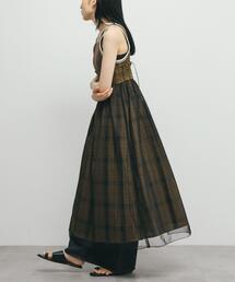 KBF | チュールレイヤードチェックスカート(スカート)