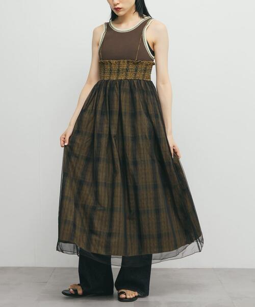 KBF（ケイビーエフ）の「チュールレイヤードチェックスカート（スカート・レディース・カーキ/ブラック・ONE）」の18枚目の写真