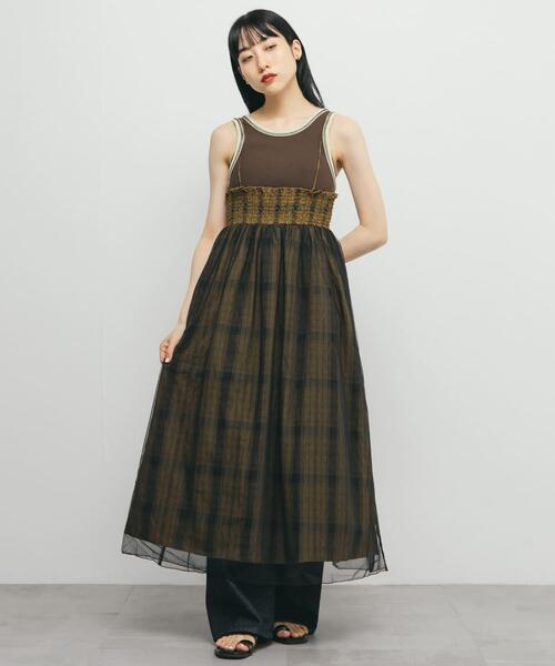 今期新品　KBF♡ チュールレイヤードチェックスカート セール】チュールレイヤードチェックスカート（スカート）｜KBF