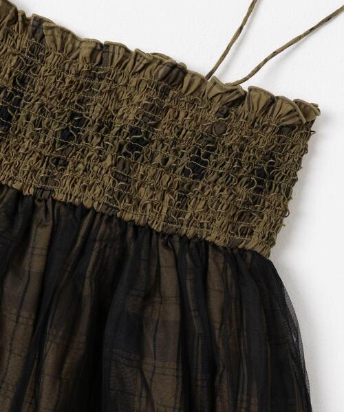 KBF（ケイビーエフ）の「チュールレイヤードチェックスカート（スカート・レディース・カーキ/ブラック・ONE）」の3枚目の写真