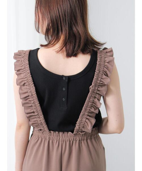 Te chichi TERRASSE（テチチテラス）の「前後2WAYヘンリーネックタンクトップ（タンクトップ・レディース・ブラック/オフホワイト/ブルー・F）」の3枚目の写真