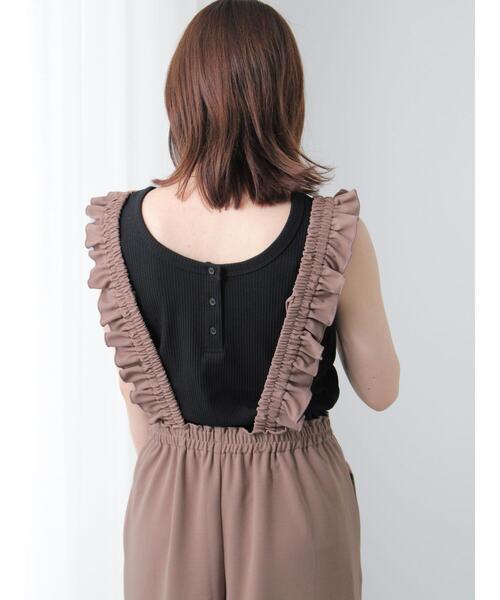 Te chichi TERRASSE（テチチテラス）の「前後2WAYヘンリーネックタンクトップ（タンクトップ・レディース・ブラック/オフホワイト/ブルー・F）」の9枚目の写真