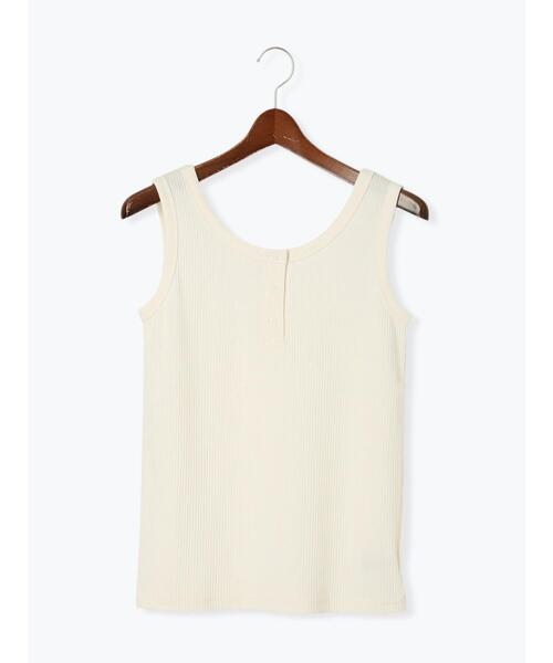 Te chichi TERRASSE（テチチテラス）の「前後2WAYヘンリーネックタンクトップ（タンクトップ・レディース・ブラック/オフホワイト/ブルー・F）」の13枚目の写真