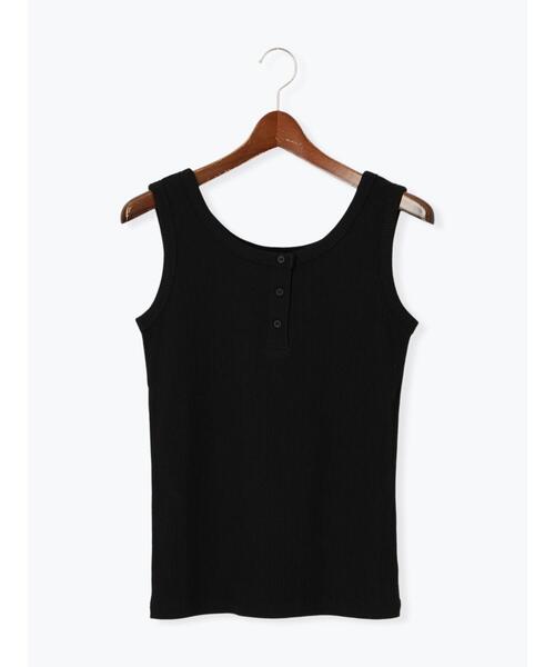 Te chichi TERRASSE（テチチテラス）の「前後2WAYヘンリーネックタンクトップ（タンクトップ・レディース・ブラック/オフホワイト/ブルー・F）」の14枚目の写真