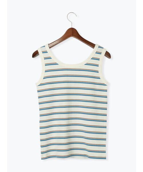 Te chichi TERRASSE（テチチテラス）の「前後2WAYヘンリーネックタンクトップ（タンクトップ・レディース・ブラック/オフホワイト/ブルー・F）」の16枚目の写真