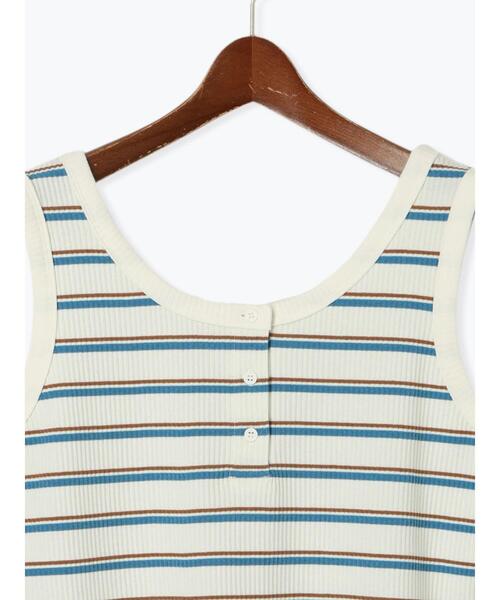 Te chichi TERRASSE（テチチテラス）の「前後2WAYヘンリーネックタンクトップ（タンクトップ・レディース・ブラック/オフホワイト/ブルー・F）」の17枚目の写真