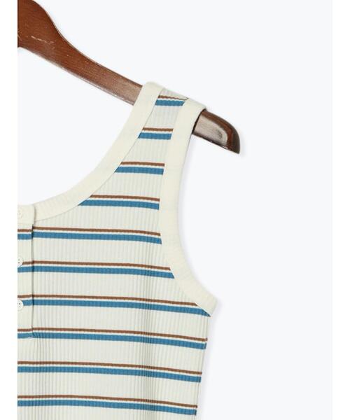 Te chichi TERRASSE（テチチテラス）の「前後2WAYヘンリーネックタンクトップ（タンクトップ・レディース・ブラック/オフホワイト/ブルー・F）」の18枚目の写真