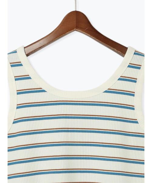 Te chichi TERRASSE（テチチテラス）の「前後2WAYヘンリーネックタンクトップ（タンクトップ・レディース・ブラック/オフホワイト/ブルー・F）」の20枚目の写真