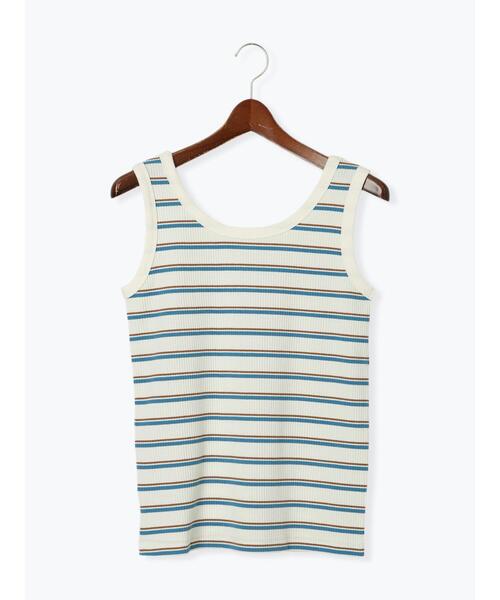 Te chichi TERRASSE（テチチテラス）の「前後2WAYヘンリーネックタンクトップ（タンクトップ・レディース・ブラック/オフホワイト/ブルー・F）」の22枚目の写真