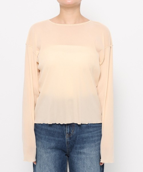 LOWRYS FARM（ローリーズファーム）の「ベロア２ＷＡＹプルオーバーＬＳ  577775（Tシャツ/カットソー・レディース・ネイビー/ブラウン/オフホワイト/ブラック・FREE）」の8枚目の写真