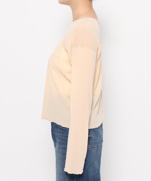 LOWRYS FARM（ローリーズファーム）の「ベロア２ＷＡＹプルオーバーＬＳ  577775（Tシャツ/カットソー・レディース・ネイビー/ブラウン/オフホワイト/ブラック・FREE）」の9枚目の写真