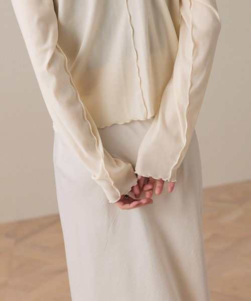 LOWRYS FARM（ローリーズファーム）の「ベロア２ＷＡＹプルオーバーＬＳ  577775（Tシャツ/カットソー・レディース・ネイビー/ブラウン/オフホワイト/ブラック・FREE）」の22枚目の写真