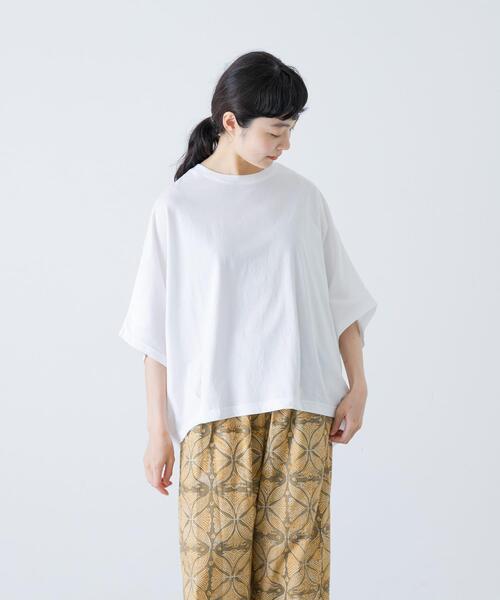 かぐれ(カグレ)の「ワイドコクーンドルマンカットソー(Tシャツ/カットソー・レディース・ネイビー/ブラック/オフホワイト・FREE)」の4枚目の写真