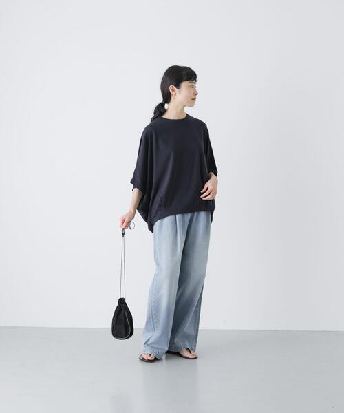 かぐれ(カグレ)の「ワイドコクーンドルマンカットソー(Tシャツ/カットソー・レディース・ネイビー/ブラック/オフホワイト・FREE)」の16枚目の写真