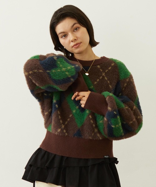 セール】HEART ARGYLE KNIT TOP（ニット/セーター）｜MILKFED.（ミルク