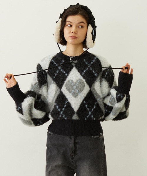 セール】HEART ARGYLE KNIT TOP（ニット/セーター）｜MILKFED.（ミルク
