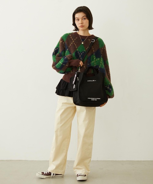 MILKFED.(ミルクフェド)の「HEART ARGYLE KNIT TOP(ニット/セーター・レディース・オフホワイト/ブラック/ブラウン・ONE SIZE)」の15枚目の写真