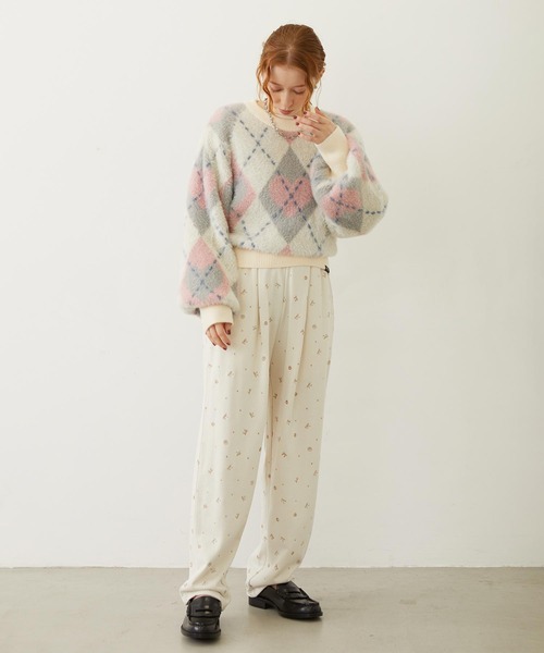 MILKFED.(ミルクフェド)の「HEART ARGYLE KNIT TOP(ニット/セーター・レディース・オフホワイト/ブラック/ブラウン・ONE SIZE)」の21枚目の写真