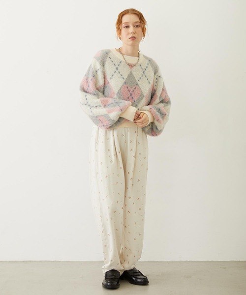 MILKFED.(ミルクフェド)の「HEART ARGYLE KNIT TOP(ニット/セーター・レディース・オフホワイト/ブラック/ブラウン・ONE SIZE)」の22枚目の写真