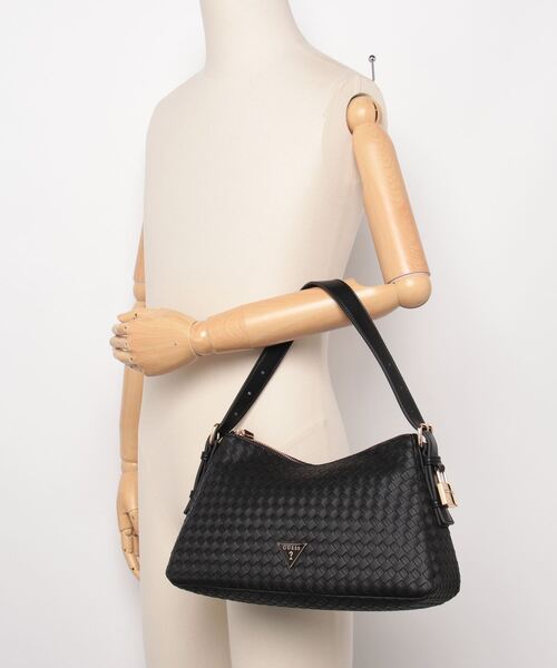 Guess（ゲス）の「ALISHA Shoulder ショルダーバッグ（ハンドバッグ・レディース・ワインレッド/ブラック/ライトベージュ・ONE SIZE）」の13枚目の写真