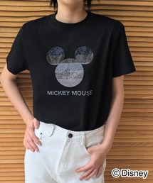 Disney（ディズニー）の「Disney / 別注 ＜Mickey Mouse＞ ラインストーンTシャツ（Tシャツ/カットソー）」