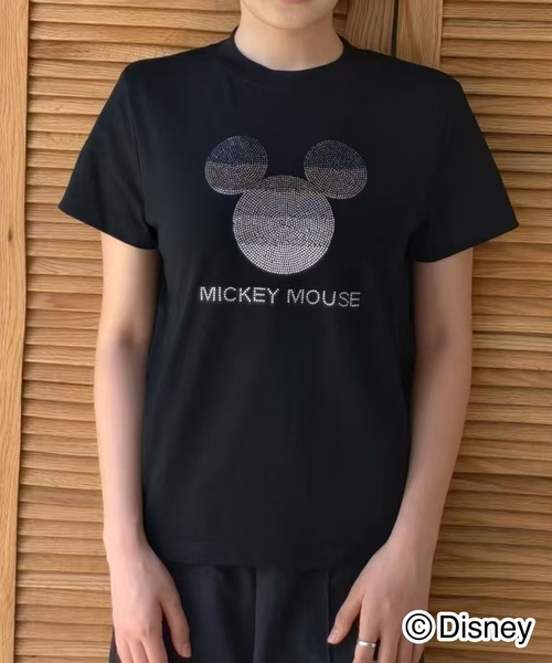Disney(ディズニー)の「Disney / 別注 <Mickey Mouse> ラインストーンTシャツ(Tシャツ/カットソー・レディース・ブラック/ネイビー/ホワイト・SMALL/MEDIUM/LARGE)」の20枚目の写真