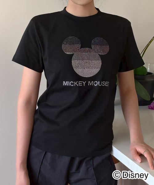 Disney(ディズニー)の「Disney / 別注 <Mickey Mouse> ラインストーンTシャツ(Tシャツ/カットソー・レディース・ブラック/ネイビー/ホワイト・SMALL/MEDIUM/LARGE)」の17枚目の写真