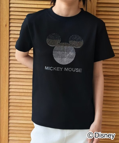 Disney(ディズニー)の「Disney / 別注 <Mickey Mouse> ラインストーンTシャツ(Tシャツ/カットソー・レディース・ブラック/ネイビー/ホワイト・SMALL/MEDIUM/LARGE)」の15枚目の写真