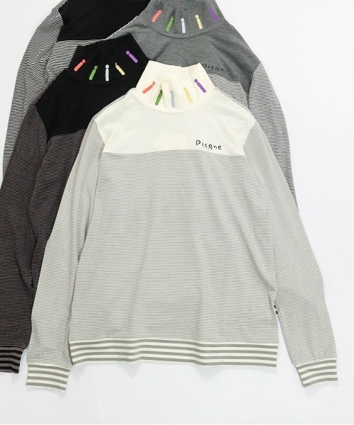 Picone CLUB(ピッコーネクラブ)の「吸湿発熱ボーダー切替プルオーバー(Tシャツ/カットソー・レディース・ブラック/ダークグレー/ライトグレー/グレー・M/S/L)」の3枚目の写真