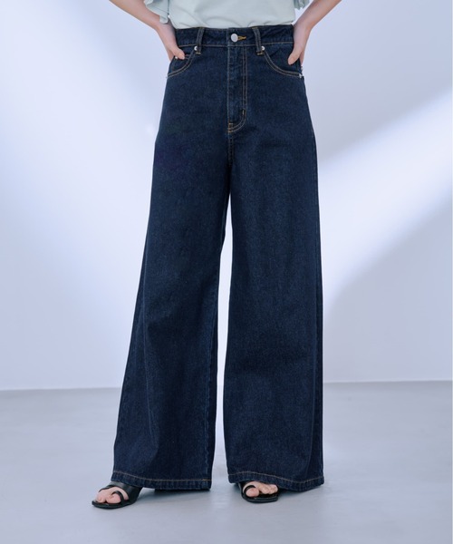 COHINA(コヒナ)の「COHINA DENIM フレアワイド 【低身長・小柄女性】(デニムパンツ・レディース・ブルー/ネイビー・XXXS/XS-Short/S-Short/M-Short/XXS/XS-Regular/S-Regular/M-Regular)」の8枚目の写真