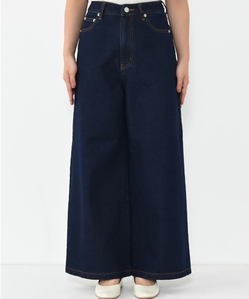 COHINA DENIM フレアワイド 【低身長・小柄女性】（デニムパンツ