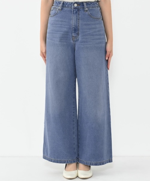 COHINA DENIM フレアワイド 【低身長・小柄女性】（デニムパンツ